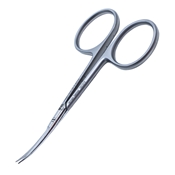 Precision Curved Iris Scissors, Ring Handle, Polished Finish On Blades, Pointed Tips, 28mm Mid Screw To Tip, And Overall Length Of 3 7/8" (100mm)  